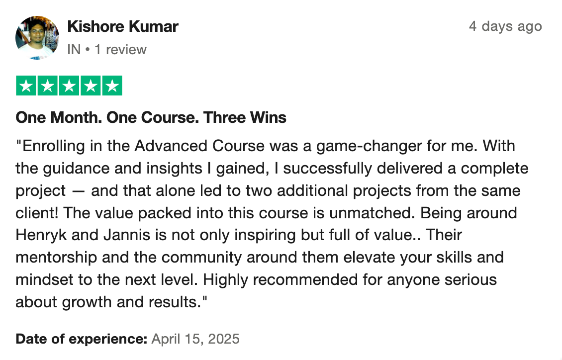 Voice AI Bootcamp member testimonial 32
